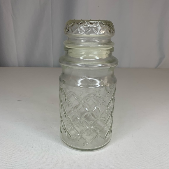 Vintage 1984 Planters Mr. Peanut Diamond Pattern Clear Glass Jar With Lid - Picture 2 of 10